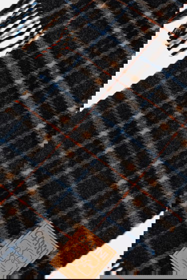 Tørklæde GANNI Double Face Wool Check Scarf Flerfarvet | A6933, 2