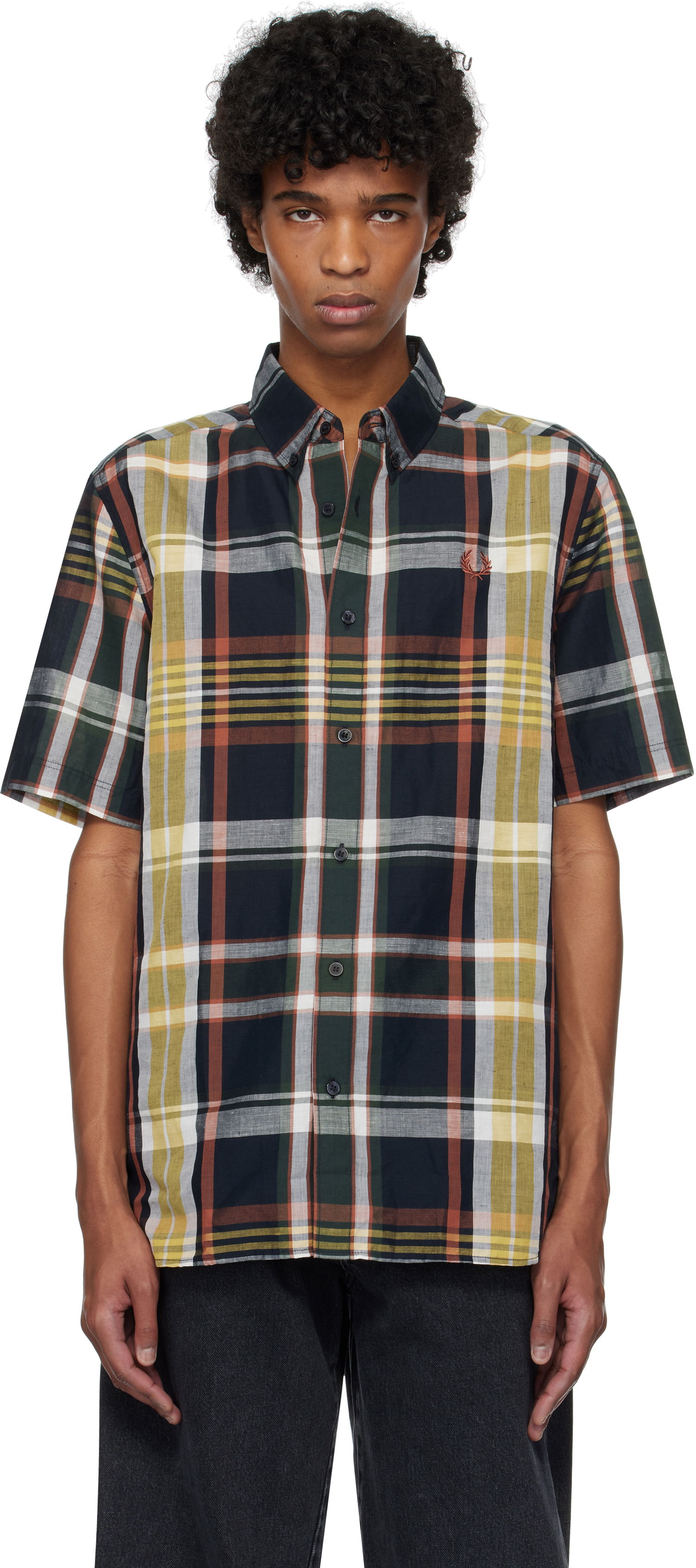 Skjorte Fred Perry Fred Perry Madras Check Short Sleeve Shirt Flerfarvet | M9624, 0