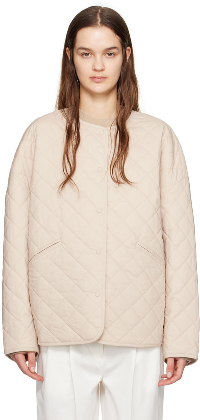 Puffer jakke TOTEME TOTEME Quilted Snap Button Jacket Beige | 241-WRO1116-FB0157, 0