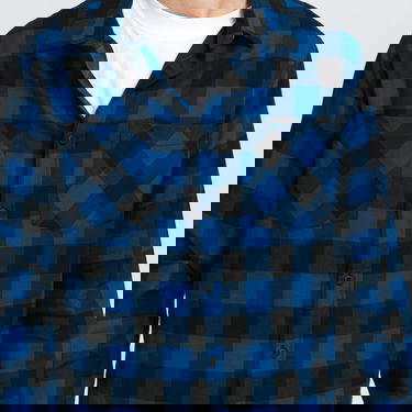 Skjorte Urban Classics Checked Flanell Shirt Mørkeblå | TB297 Blue, 2