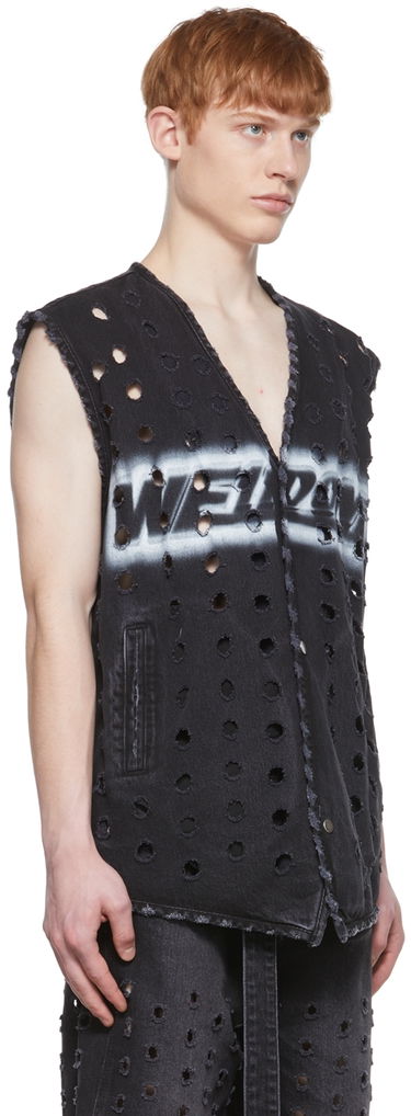 Vest We11done Distressed Denim Vest Sort | WD-DV1-22-361-M-WB, 1