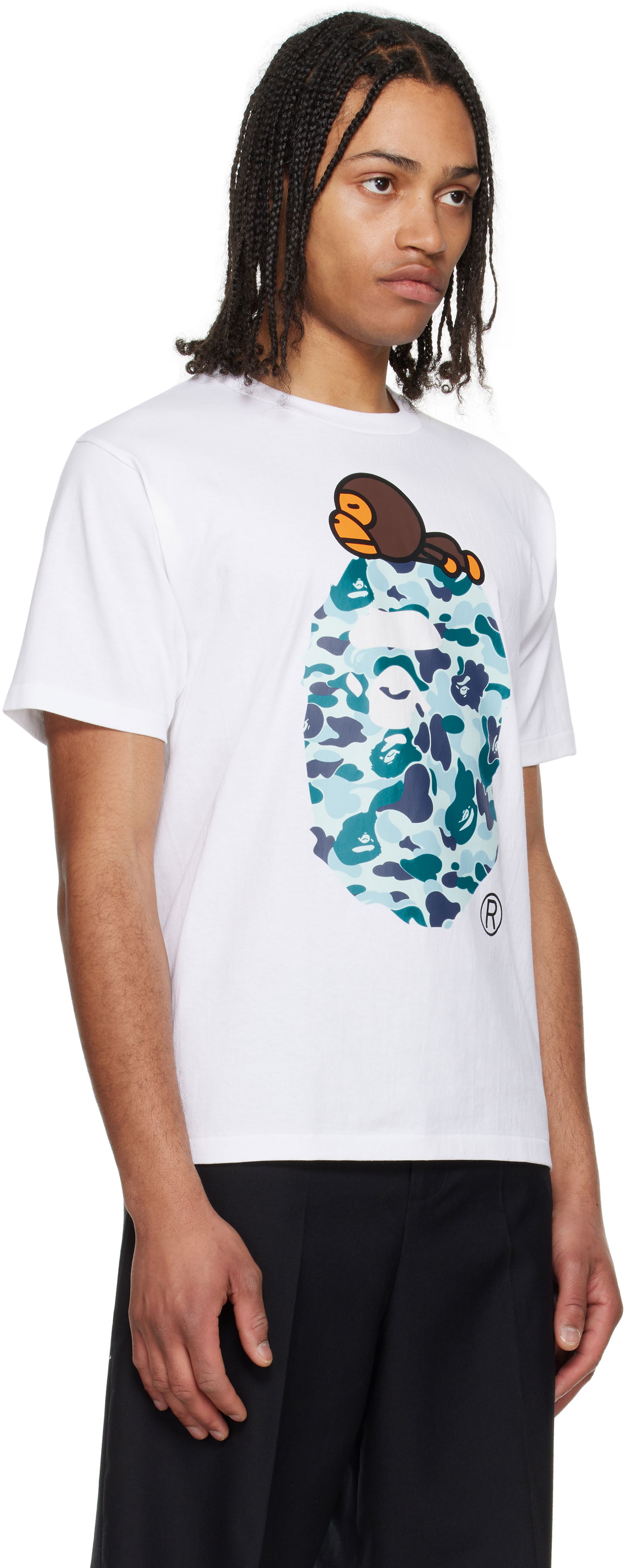 T-shirt BAPE A Bathing Ape ABC Camo Milo Big Ape Graphic T-Shirt Hvid | 002TEL301002M, 1
