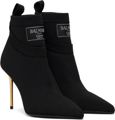 Sneakers og sko Balmain Crewneck Knit Ankle Boots Sort | EN1TE102TKAB, 3