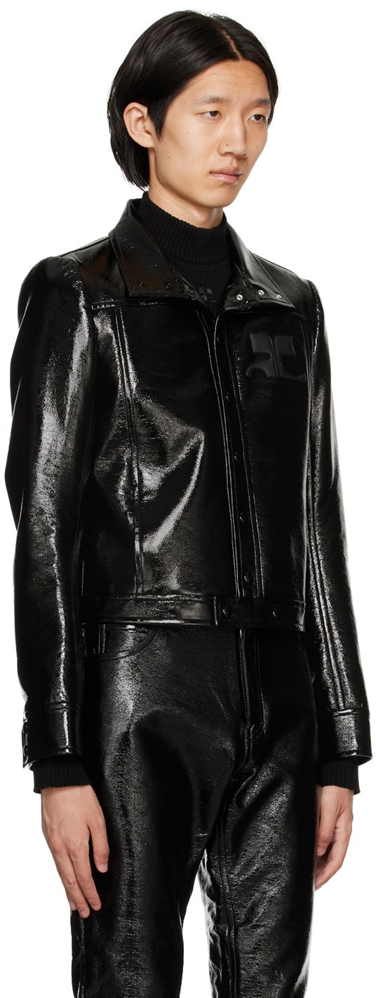 Jakke Courrèges Courrèges Crinkled Vinyl Jacket Sort | 123CBL017VY0014, 1