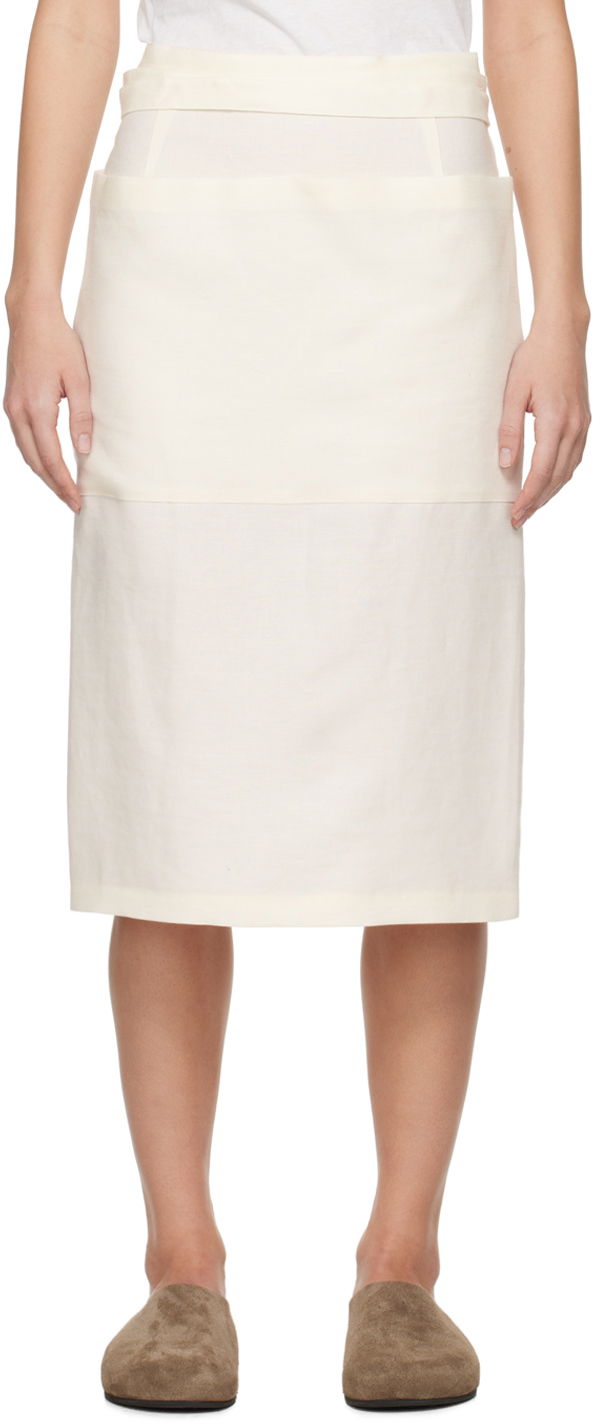 Nederdel The Row Midi Skirt With Pockets Hvid | 7905-W2929