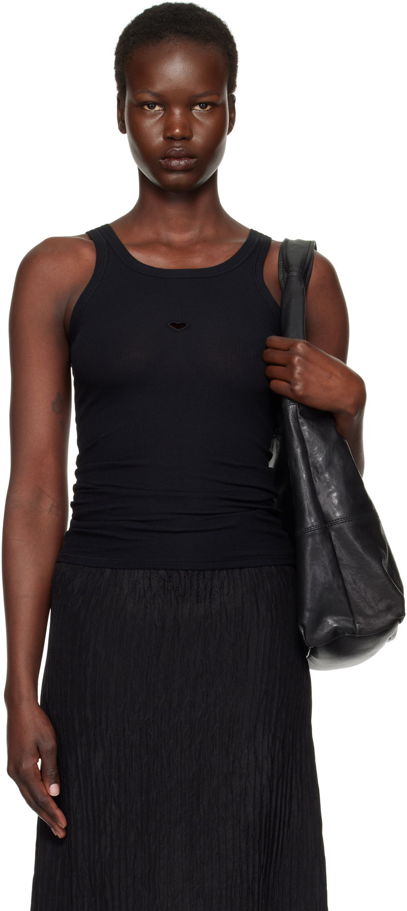 Tanktop Baserange Heart Tank Top Sort | TOHT-RB-000
