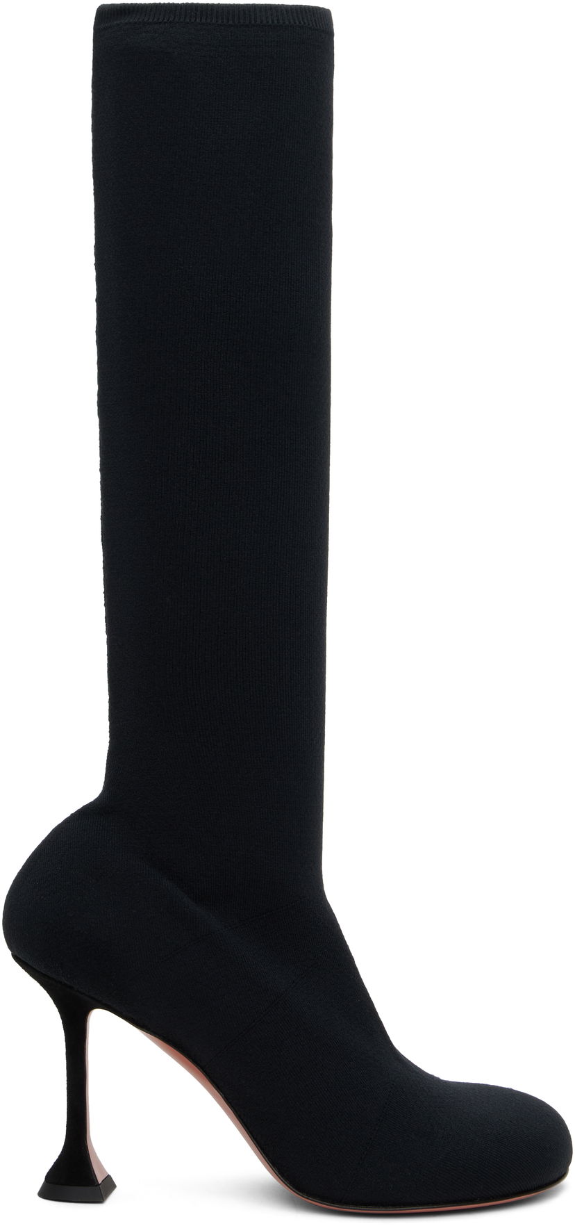 Sneakers og sko Amina Muaddi Amina Muaddi Veneda Stretch Tall Boots Sort | VENEDA STRETCH BOOT 95 KNIT