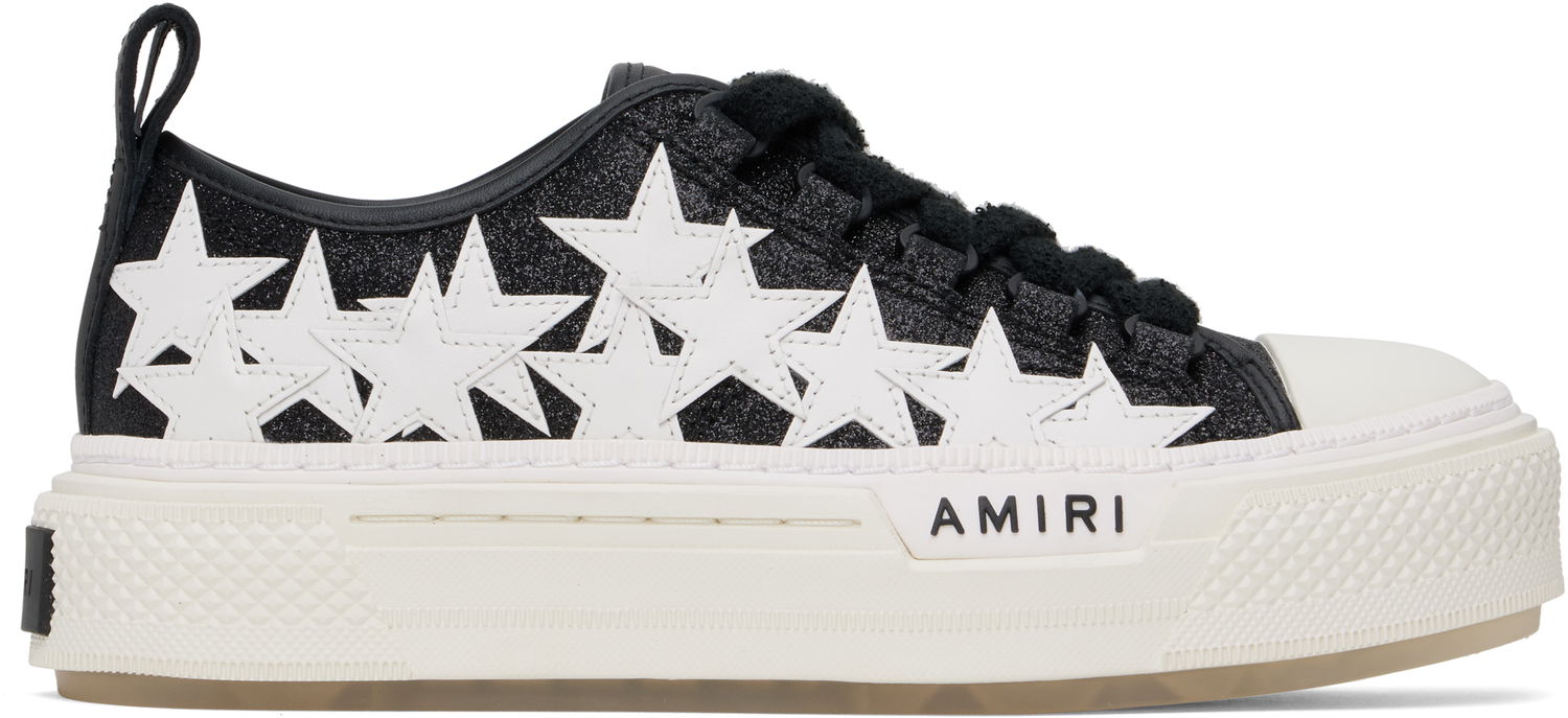 Skopleje AMIRI AMIRI Glitter Stars Court Low Sort | AWFOSR1106, 0