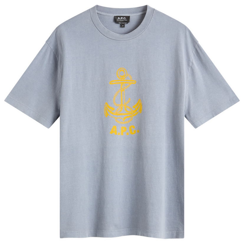 T-shirt A.P.C. Men's Davy Anchor Print T-Shirt, Size Small Blå | COHBS-H26518-IAC
