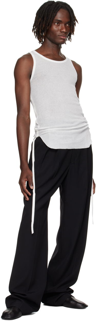 Tanktop Ann Demeulemeester Ann Demeulemeester Boris Wrinkled Cropped Tank Top Hvid | B0011785-FA434-002, 3