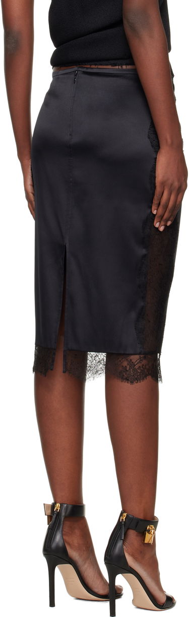 Nederdel Tom Ford TOM FORD Knee-Length Lace Inserts Midi Skirt Sort | GC5812-FAX1095, 2