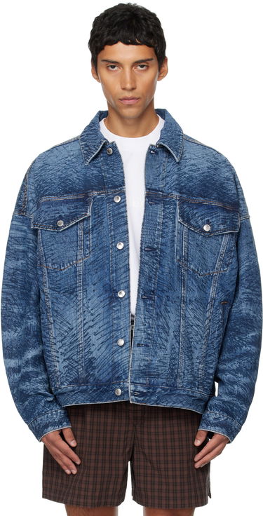 Jakke Alexander Wang Alexander Wang Graffiti Oversized Denim Trucker Jacket Blå | 6DC3252831, 0
