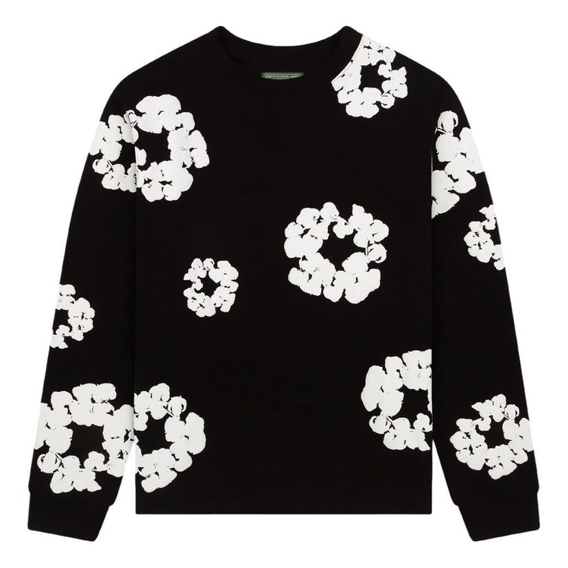 Sweatshirt Denim Tears Denim Tears Wreath Print Long Sleeve T-Shirt Sort | DT-058