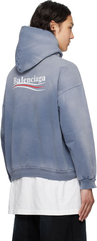 Sweatshirt Balenciaga Balenciaga Political Campaign Hoodie Blå | 767877TRVB1, 2
