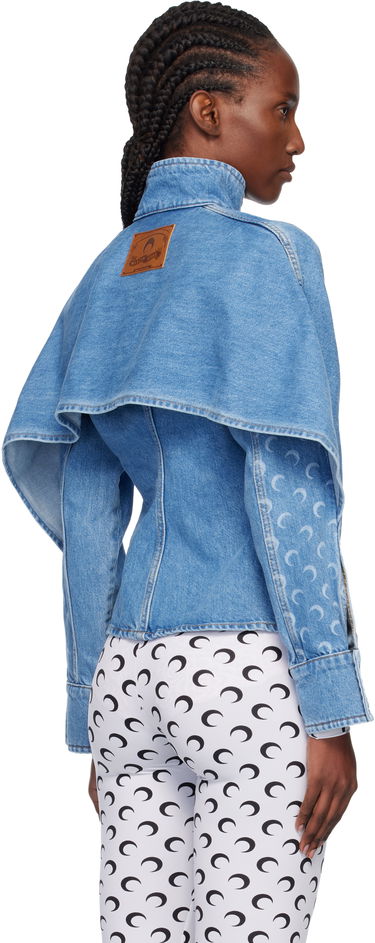 Jakke Marine Serre Moon Laser Wash Long Sleeve Denim Jacket Blå | WSI033ACDEN0002, 2