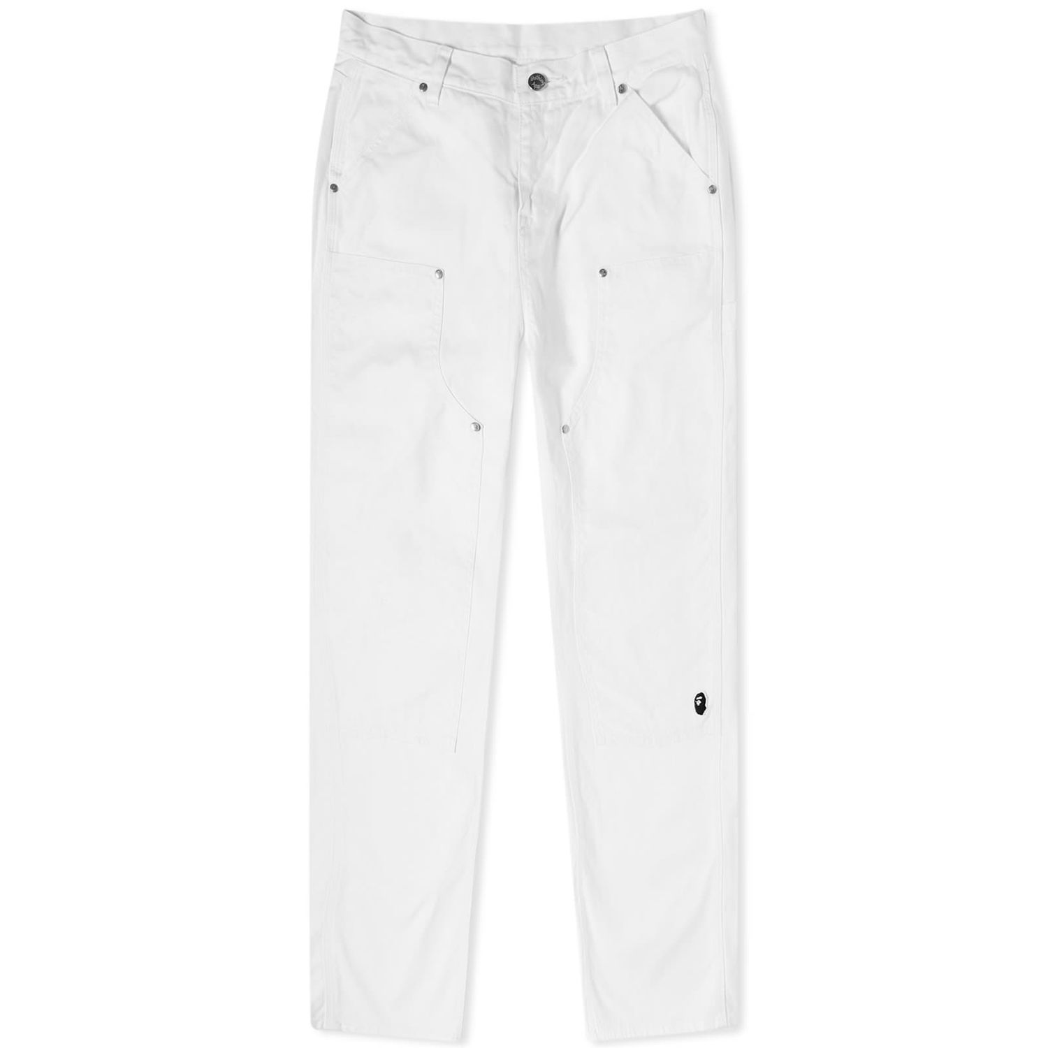 Bukser BAPE Ape Head One Point Low Waist Work Pants White Hvid | 001PTJ302001L-WHT, 0