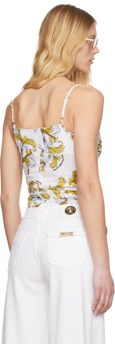 Tanktop Versace Versace Jeans Couture Outline Barocco Cowl Neck Camisole Hvid | E78HAM236_ENS639, 2