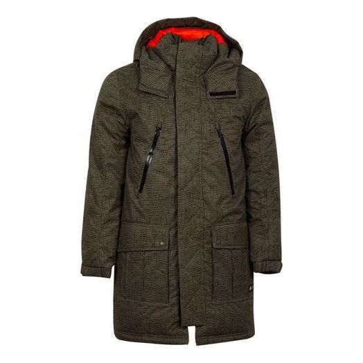 Parka Converse Printed Sideline Down Jacket Grøn | 10007260-A01