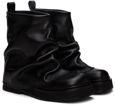 Frakker The Attico Attico Mini Robin Slouch Leather Boots Sort | 247WS832 L019, 3
