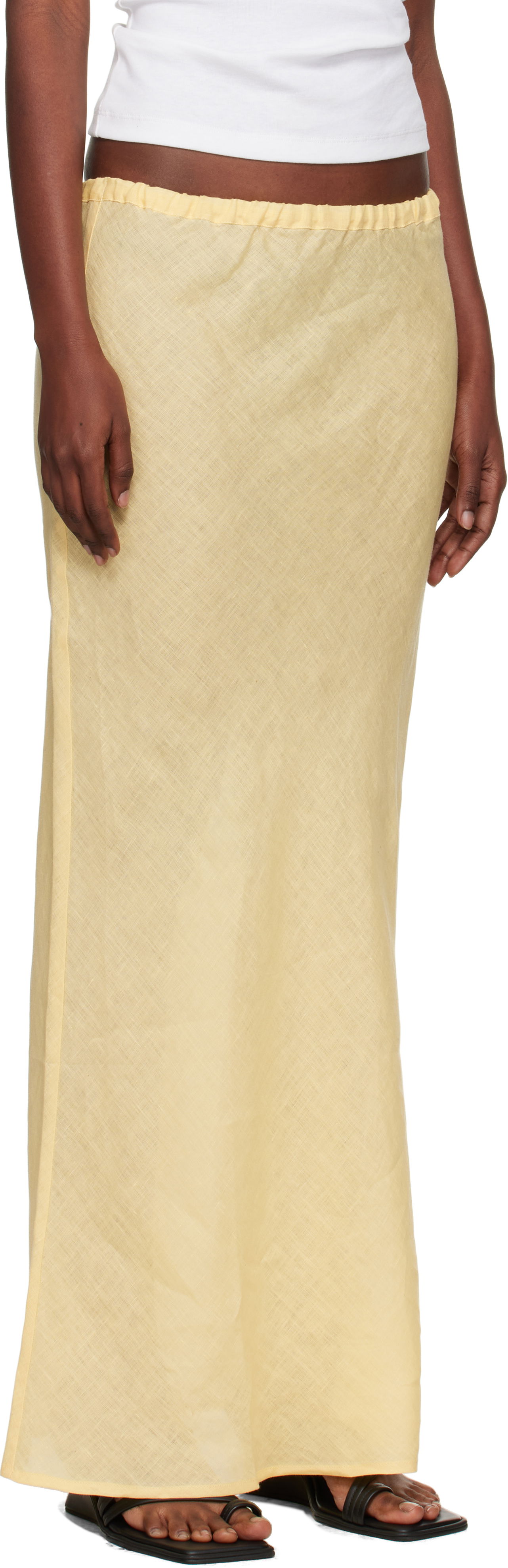 Nederdel Baserange Baserange Dydine Maxi Skirt Gul | SSDY-FL-AU25, 1