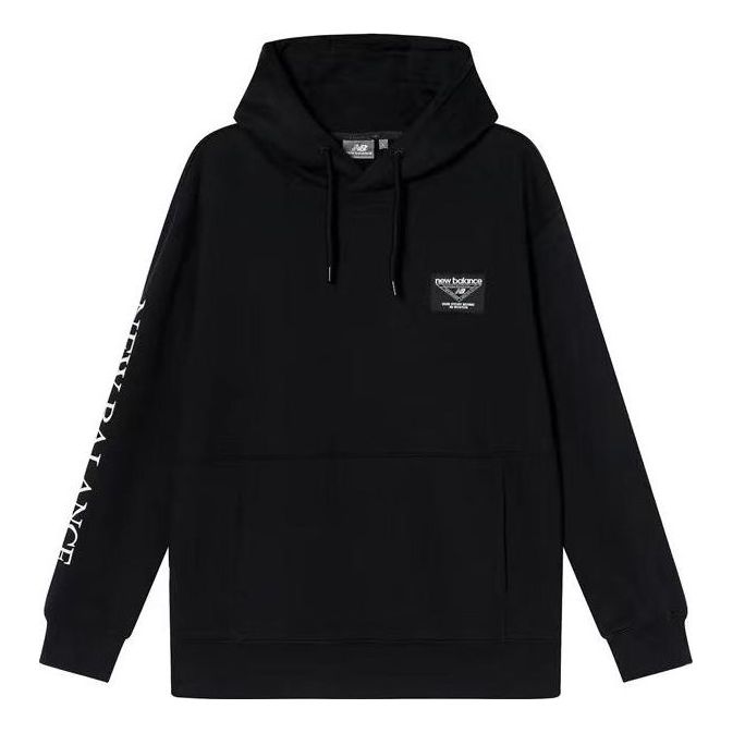 Sweatshirt New Balance Print Casual Hoodie Sort | NC943021-BK, 0