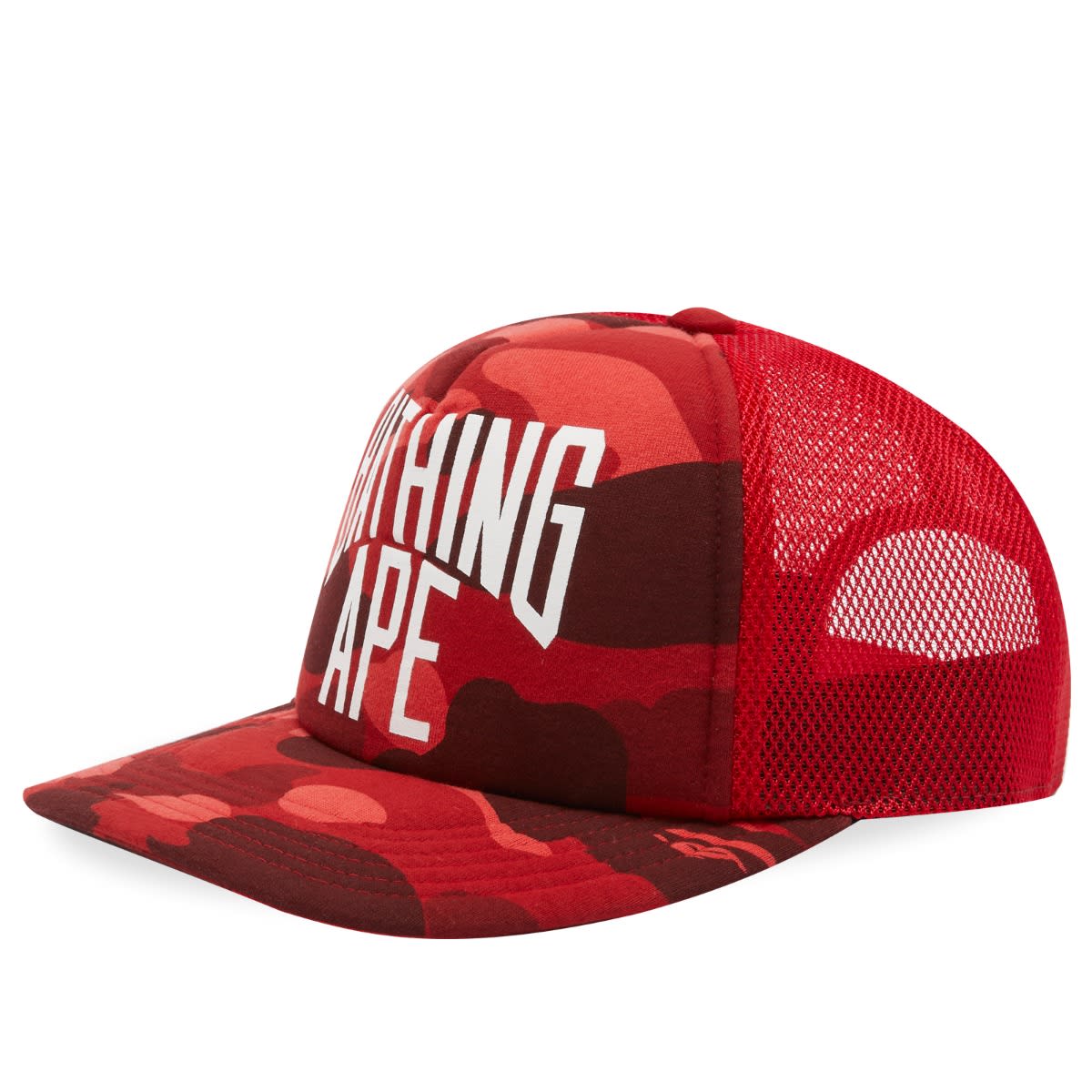 Kasket BAPE A Bathing Ape Colour Camo NYC Logo Mesh Cap Rød | 001CPK301005M-RED, 0