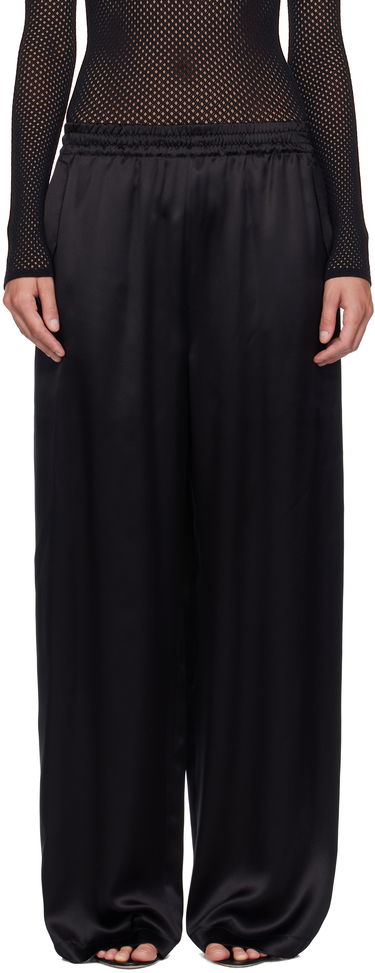 Bukser WARDROBE.NYC WARDROBE.NYC Satin Pajama Trousers Sort | W2242F25SE, 0