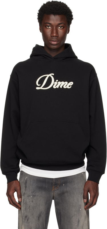 Sweatshirt Dime Cursive Hoodie Sort | DIMESU2543BLK, 0