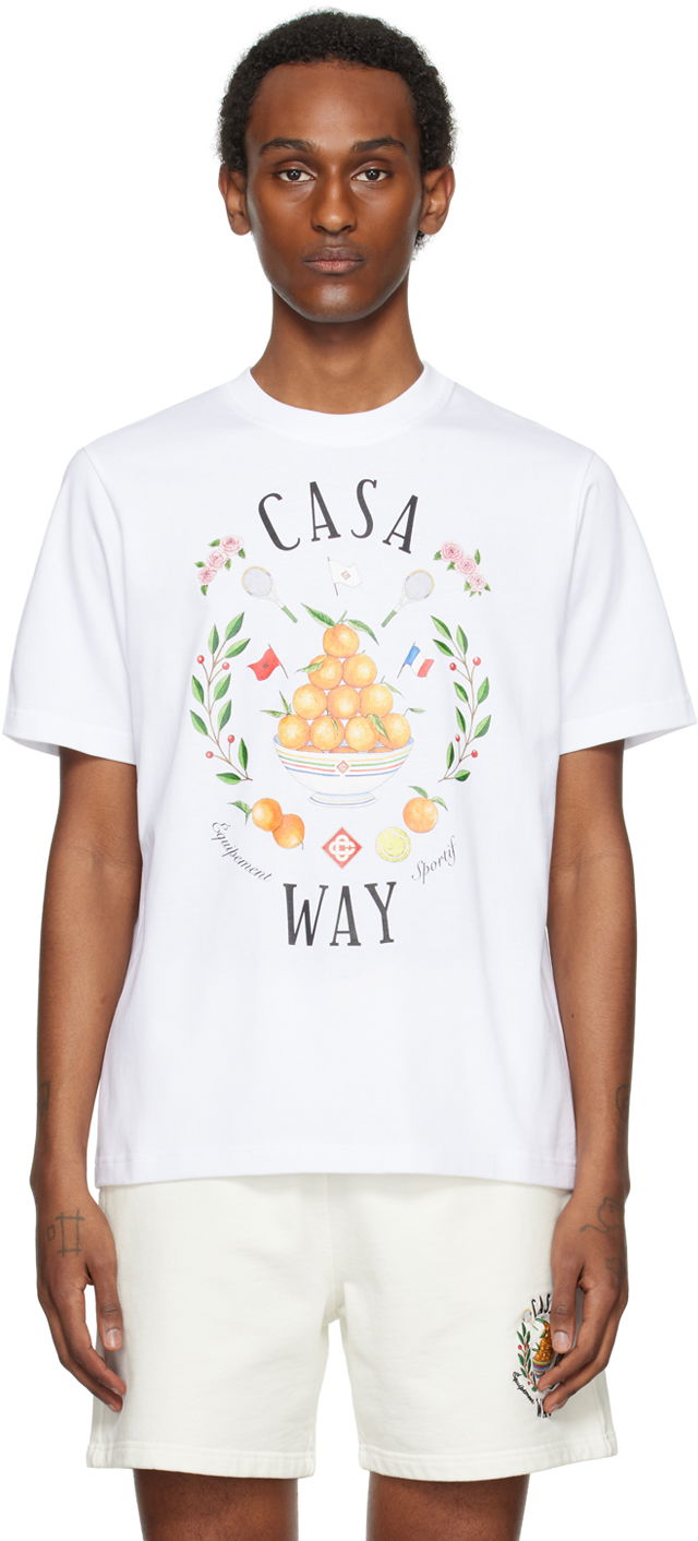 T-shirt Casablanca SSENSE x 'Casa Way' T-Shirt Hvid | MPS24-JTS-001-16