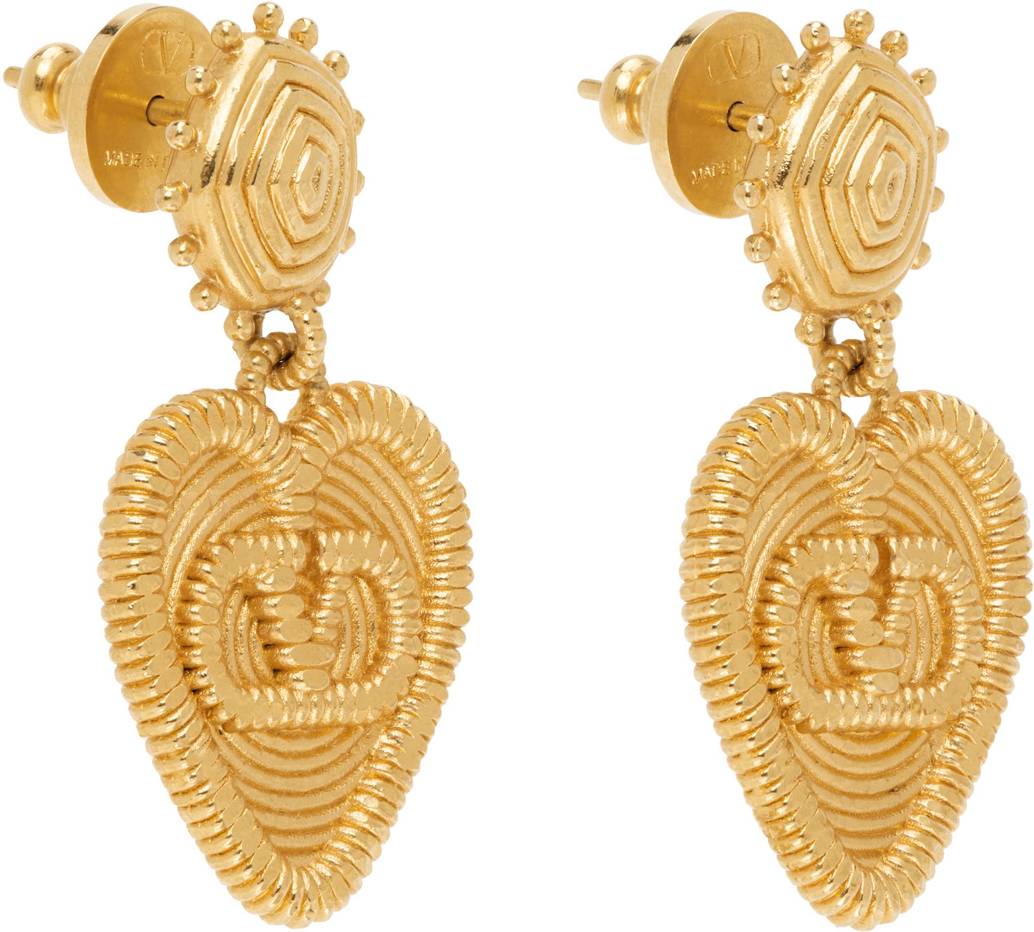 Øreringe Valentino Valentino Garavani Fil Perdu Gold-Tone Heart Drop Earrings Metalisk | 6W0J0AA0MET, 1