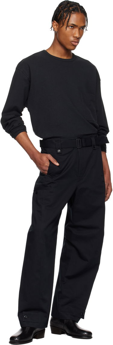 T-shirt LEMAIRE Lemaire Boxy Pocket Long Sleeve T-Shirt Sort | TO1340 LJ1010, 4