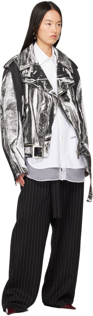 Jakke Jean Paul Gaultier Jean Paul Gaultier Trompe-L’Œil Perfecto Denim Jacket Hvid | 25/33-F-BL055I-C569-0001, 3