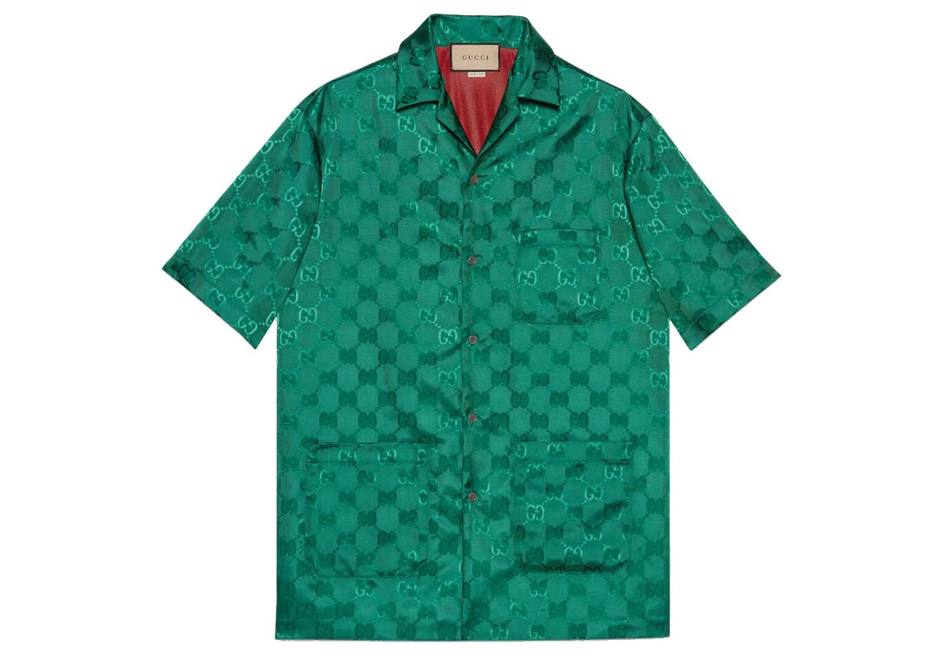 Skjorte Gucci GG Canvas Nylon Bowling Shirt Grøn | 673622 ZAEBN 3239, 0