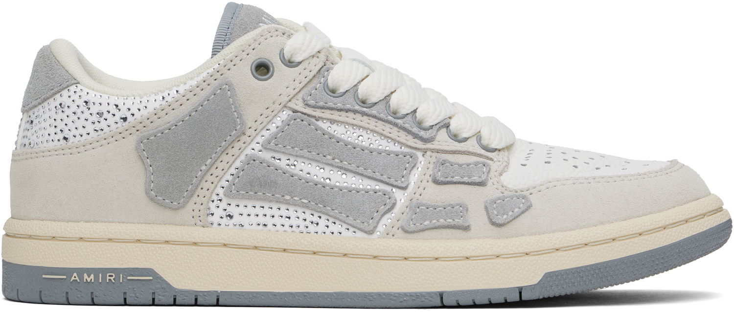 Sneakers og sko AMIRI Crystal Suede Skel Top Low Hvid | AWFOSR1091, 0