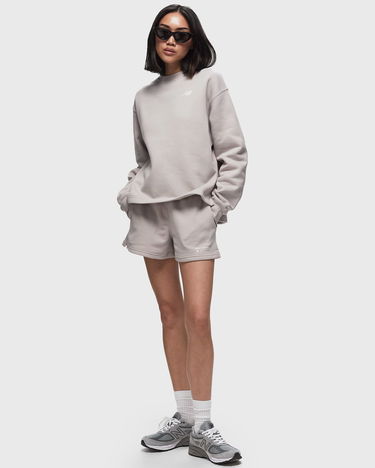 Sweatshirt New Balance Linear Heritage Brushed Back Fleece Crewneck Moonrock Grå | WT33532-MNK, 2
