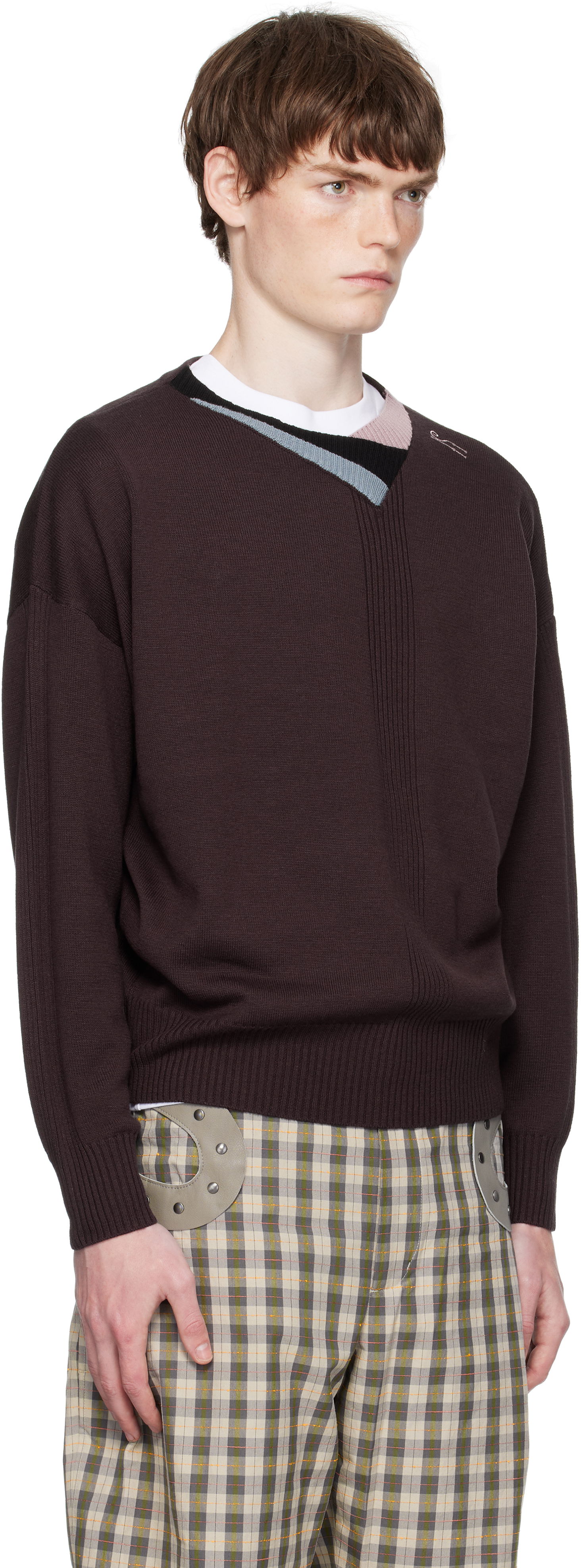 Sweater KIKO KOSTADINOV Kiko Kostadinov Vig Multi Collar Sweater Brun | KKAW25KN04-97, 1