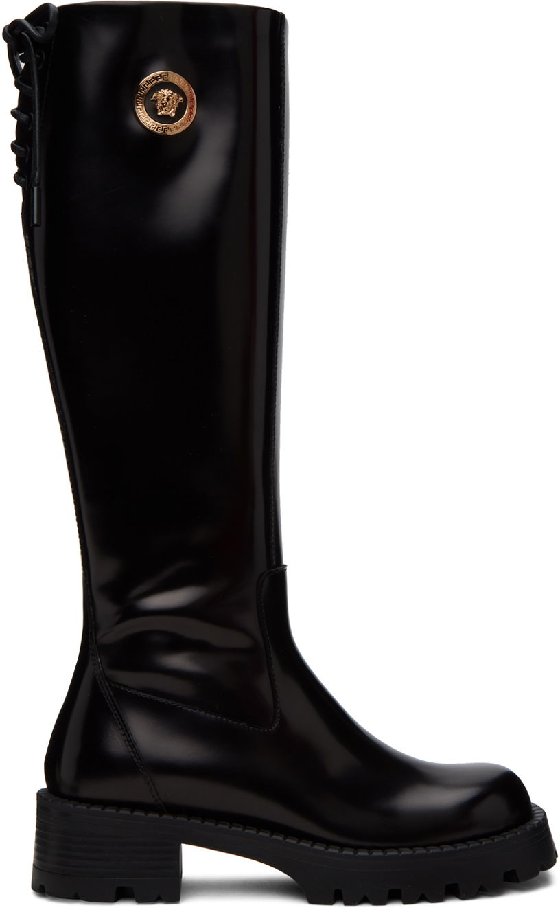 Sneakers og sko Versace Vagabond Knee High Leather Boots Sort | 1012490_1A08773, 0