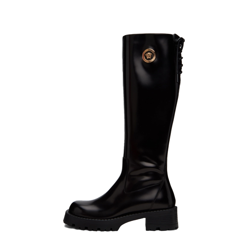 Sneakers og sko Versace Vagabond Knee High Leather Boots Sort | 1012490_1A08773