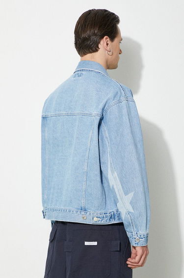 Jakke BAPE A Bathing Ape Metal Logo Pin Oversize Denim Jacket Blå | 1J80140056, 2