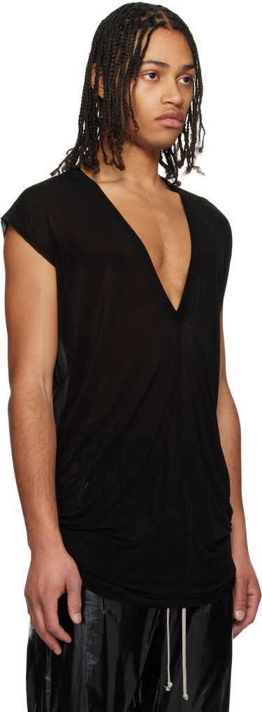 Tanktop Rick Owens Rick Owens Hollywood Jersey Deep V T-Shirt Sort | RU01E5233 BZ, 1