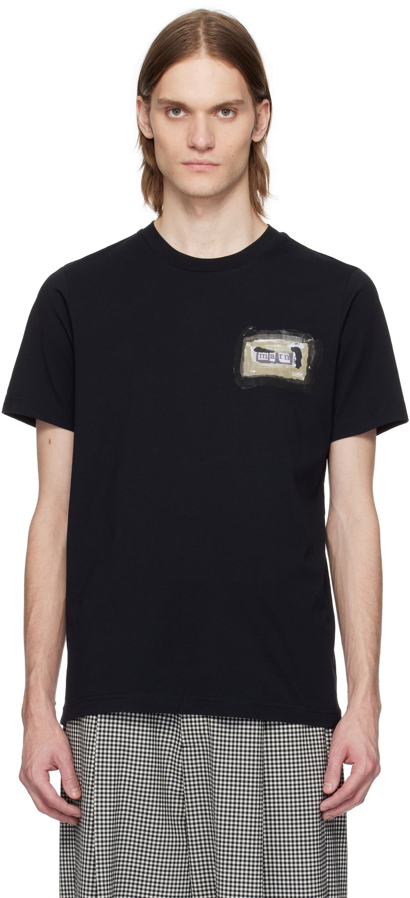 T-shirt Marni Marni Collage Print Cotton T-Shirt Sort | HUMU0198BP USCX92