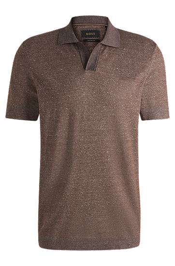 Polo skjorte BOSS BOSS Johnny-Collar Polo Shirt Brun | 50537245