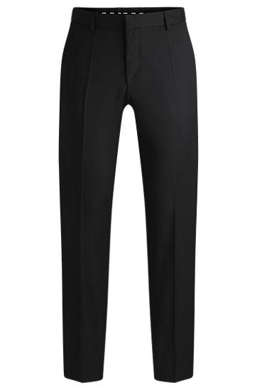 Bukser BOSS Regular-Fit Virgin-Wool Serge Trousers Sort | 50469183