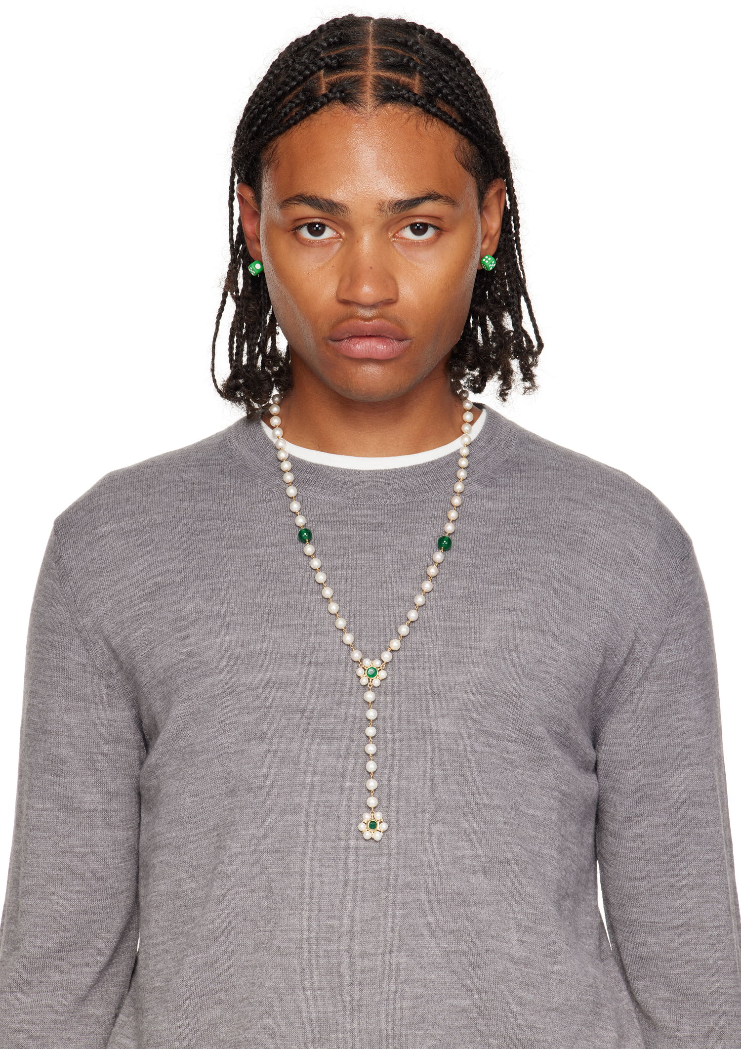 Halskæde VEERT 'The Macro Flower Pearl Rosary' Necklace Metalisk | JLG0012-YG, 1