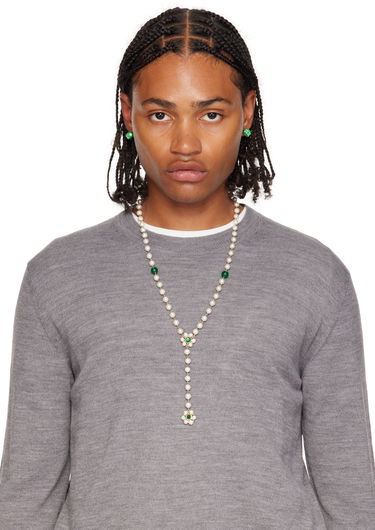 Halskæde VEERT 'The Macro Flower Pearl Rosary' Necklace Metalisk | JLG0012-YG, 1