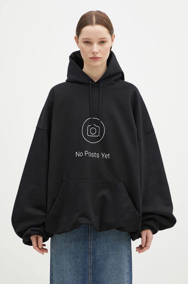 Sweatshirt VETEMENTS 'No Posts' Cropped Boxy Hoodie Sort | UA66HD660B, 1