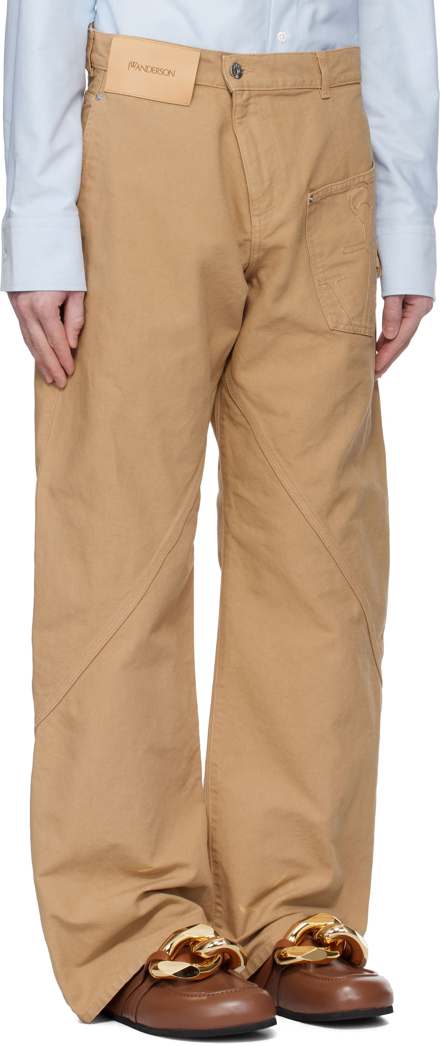 Bukser JW Anderson JW Anderson Twisted Workwear Trousers Beige | TR0405-PG1744, 1