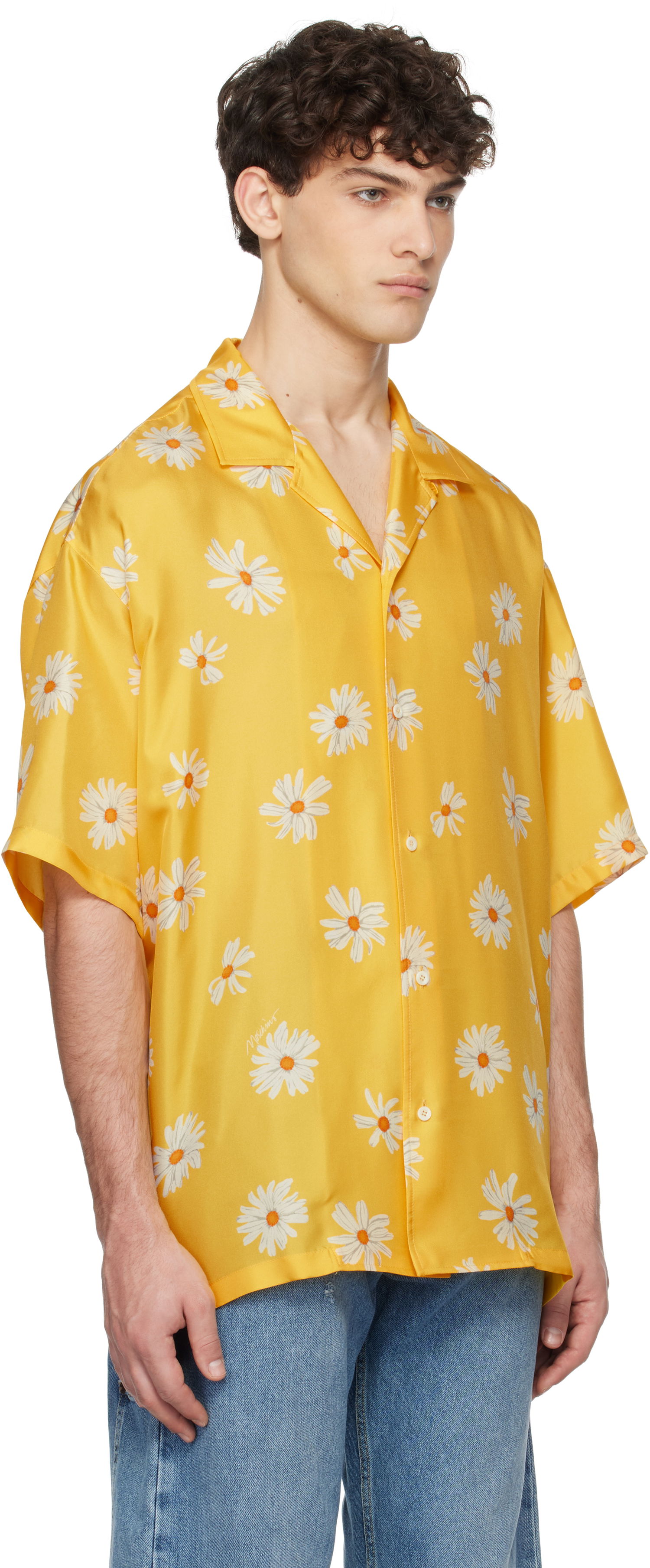 Skjorte Moschino Moschino Allover Daisy Print Shirt Gul | 251ZZA022602611024, 1