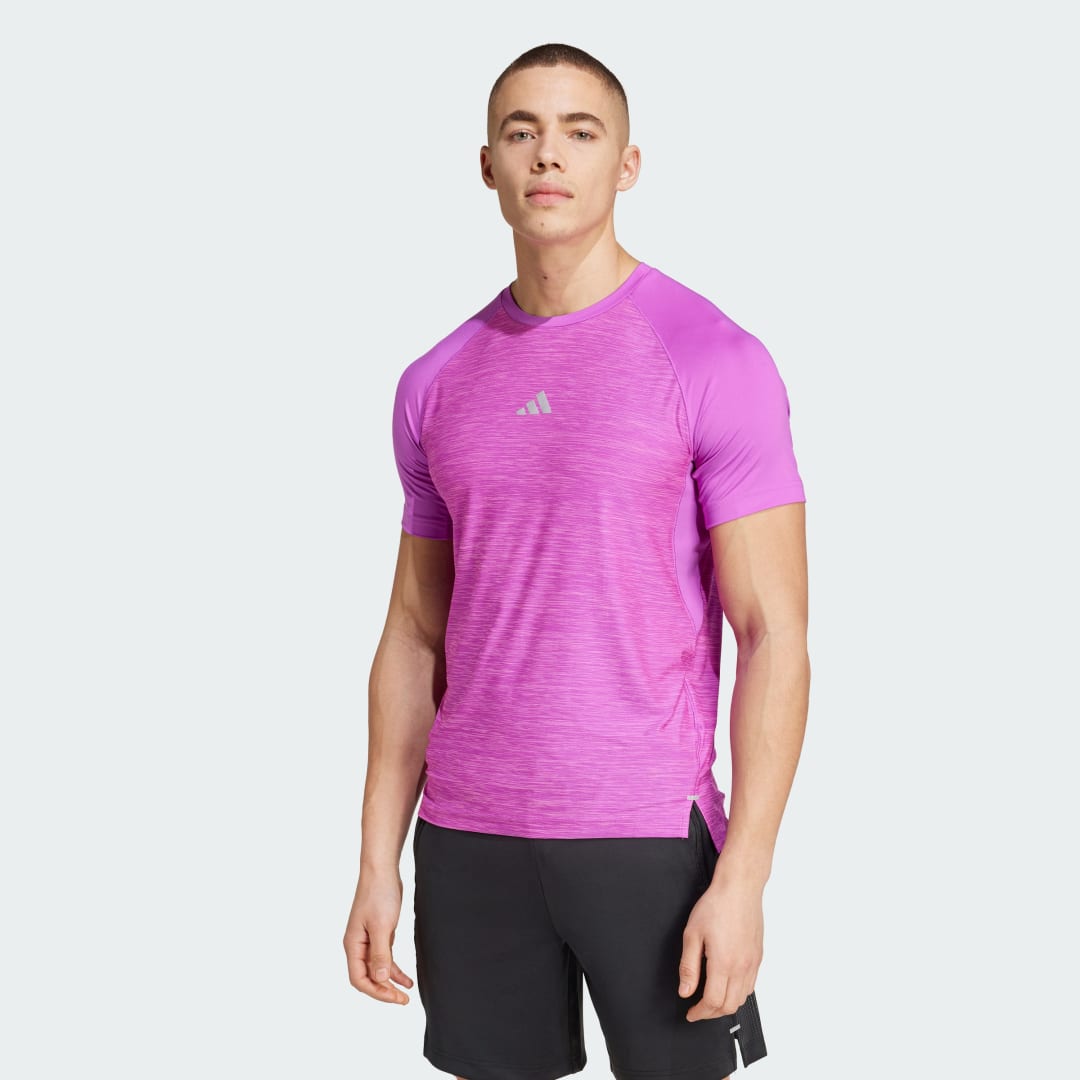 T-shirt adidas Performance Gym+ Training 3-Stripes Lilla | IW5892, 0