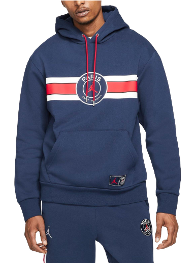 Sweatshirt Jordan Paris Saint-Germain Fleece Pullover Hoodie Mørkeblå | dj3928-410